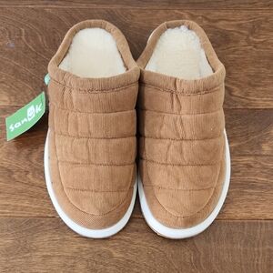 Sanuk WOMENS PUFF N CHILL LOW COTD Sherpa Lined Cozy Slipper SIZE 10